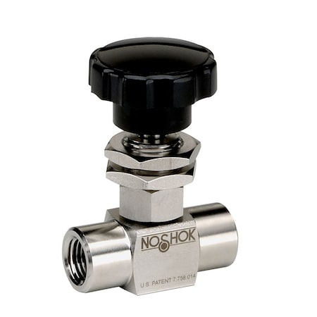 Noshok Mini Valve, Hard Seat, 1/4 NPT Male - 1/4 NPT Female, 316 SS, 0.172" Orifice, PTFE Packing 102-MFS-P1